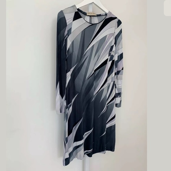 EMILIO PUCCI BLACK MULTI DRESS MODEL 46RL22 SIZE IT 42 / US 8 - Picture 5 of 16